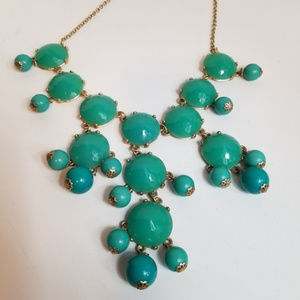 Teal Bubble Bib Statement Necklace